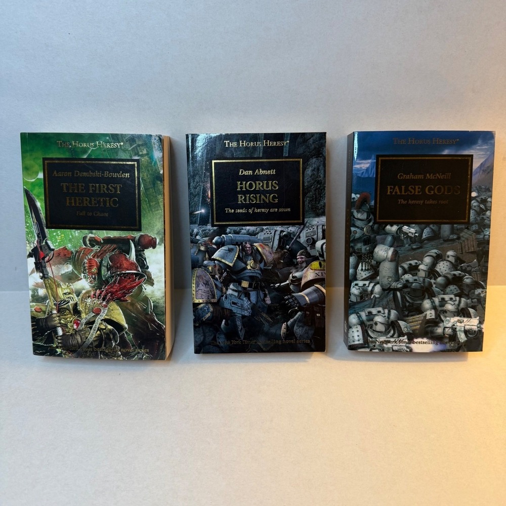 The Horus Heresy 3 Books-Warhammer 40k-First Heretic Horus Rising False Gods